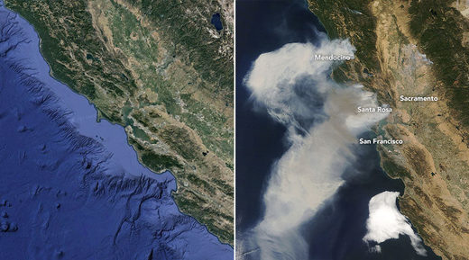 California wildfires satellite