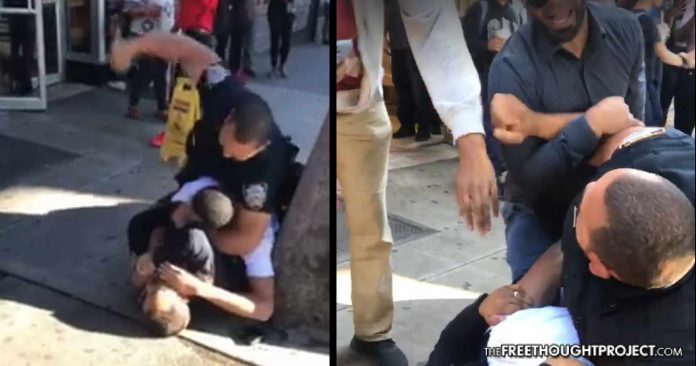 NYPD cop punchs teenager