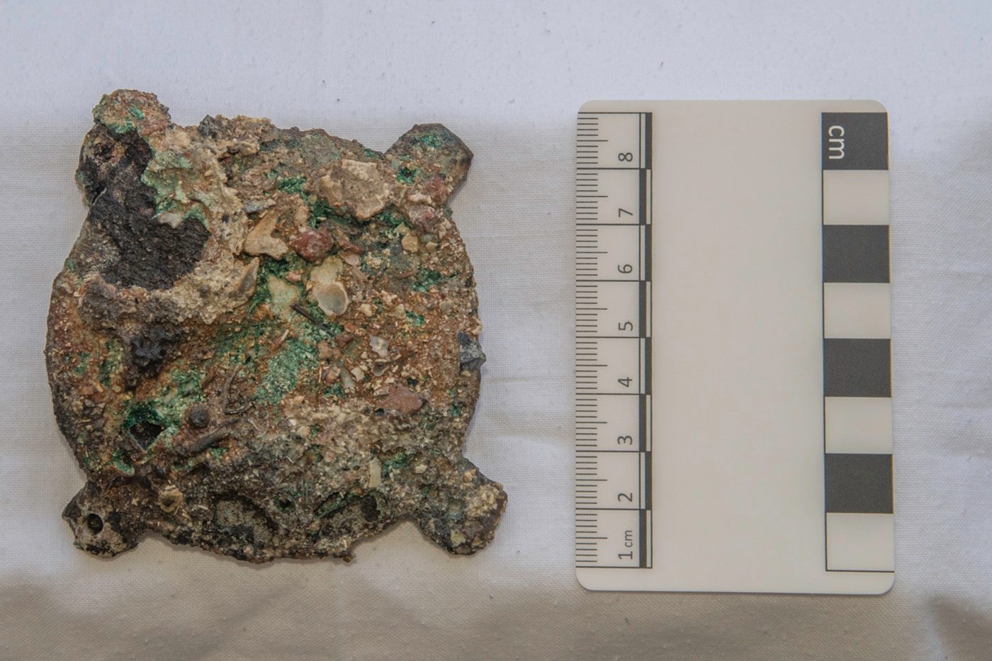 Click to enlarge bronze disc missing piece Antikythera mechanism