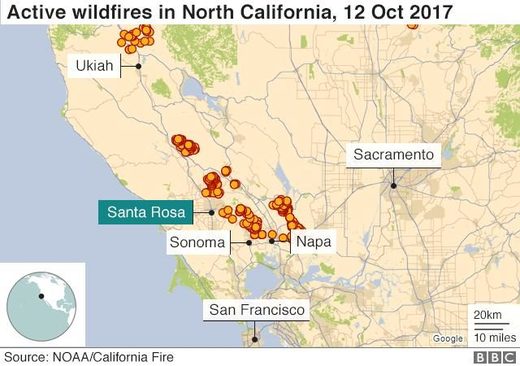 California wildfires 12 Oct