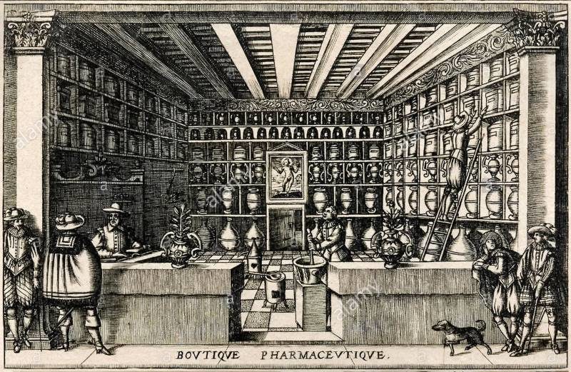 Click to enlarge 17th century apothocary