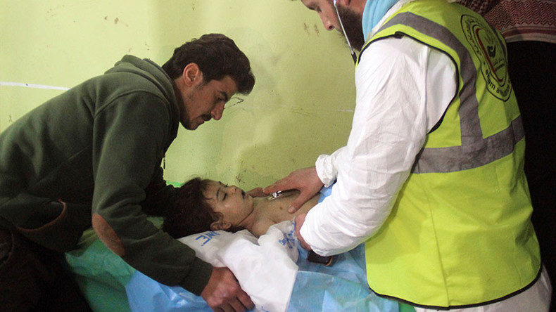 Syrian child receiving treatment in Khan Sheikhun