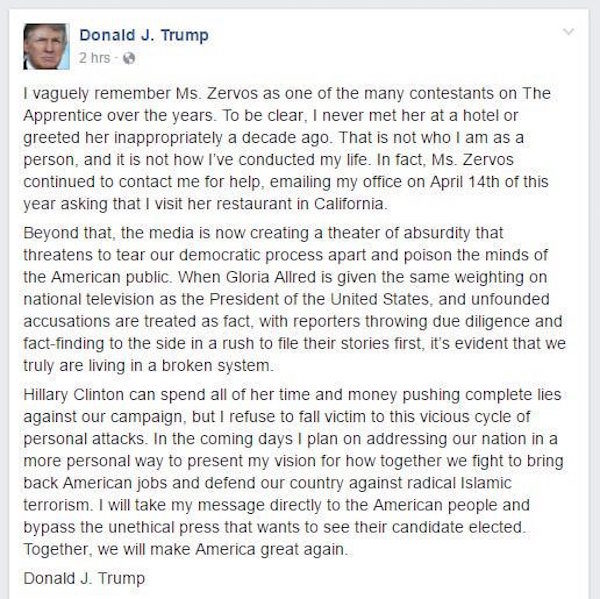 Click to enlarge Trump on Ms. Zervos