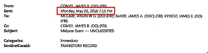 comey draft note