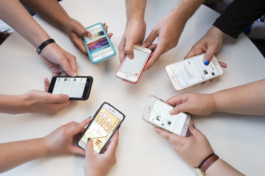 Click to enlarge Texting millennials