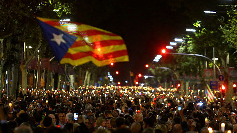 Catalan separatist protest Barcelona Spain