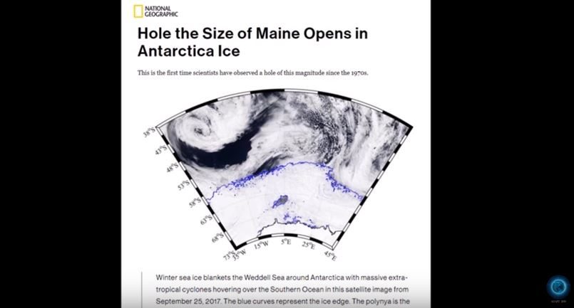 Antarctica ice hole