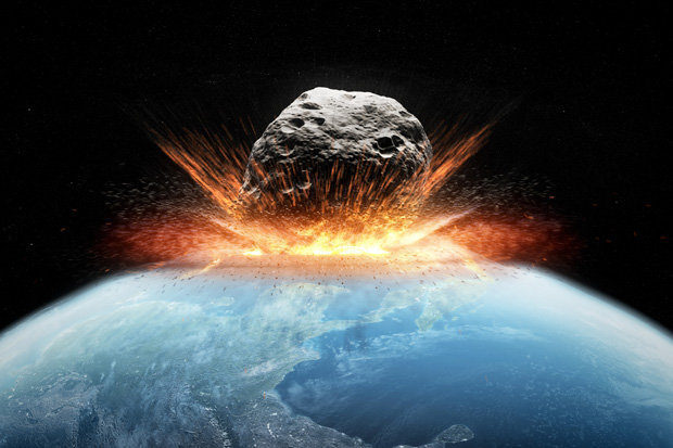 Asteroid hitting earth