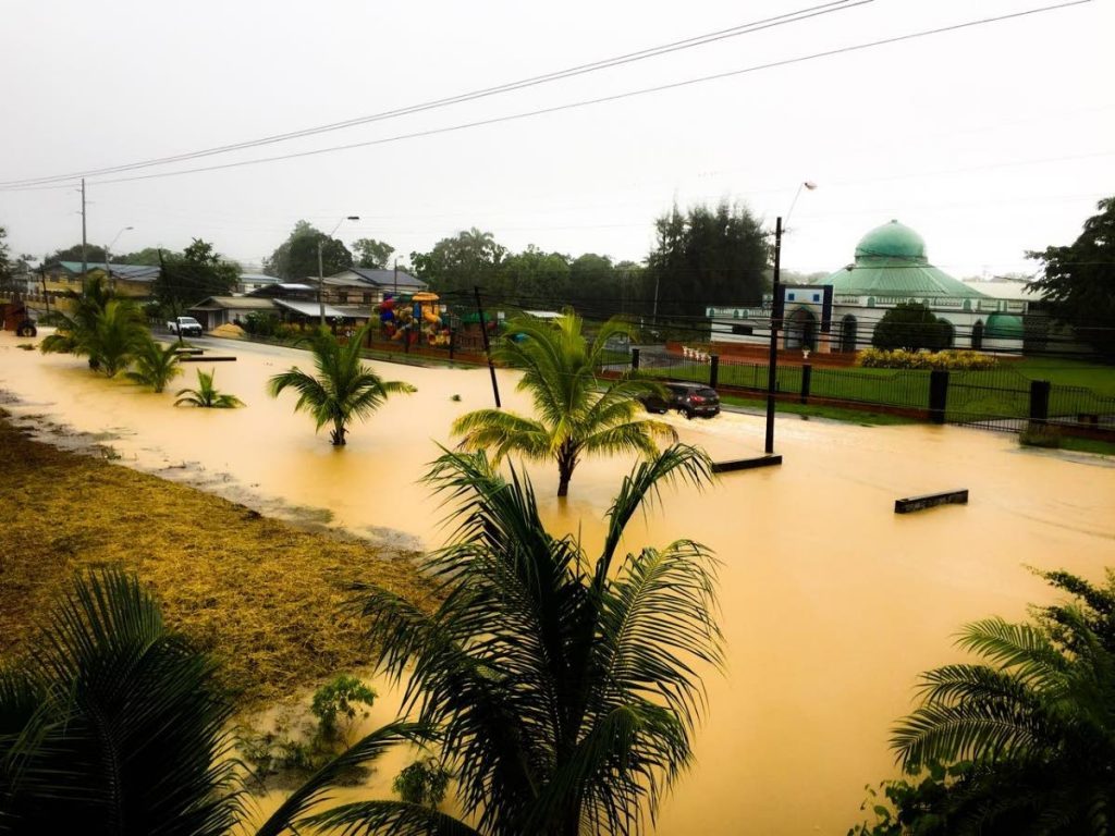 Rochard Road in Barrackpore as large sections of Trinidad saw widespread flooding following heavy showers which started on Wednesday.
