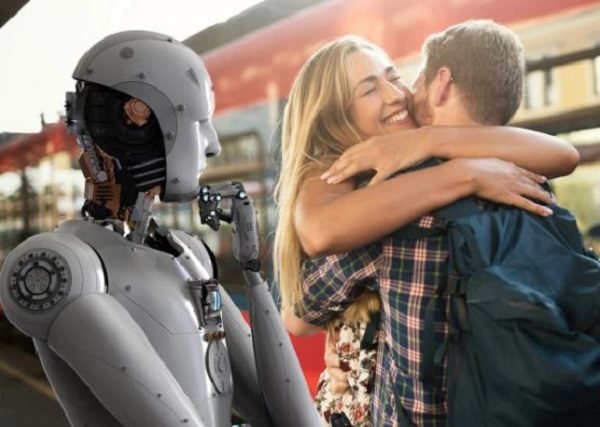 robot watches humans