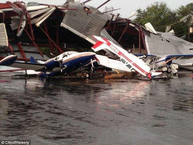 Hickory Airport storm damage