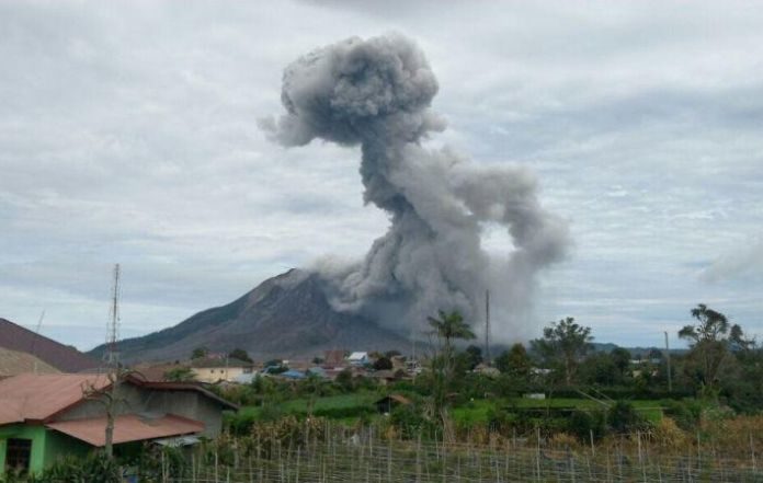 Mount Sinabung eruption.