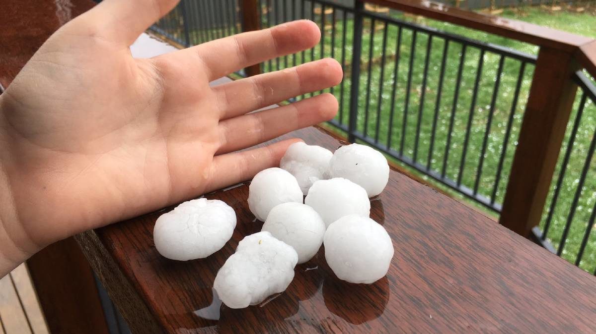 Hail at Adamstown Heights.