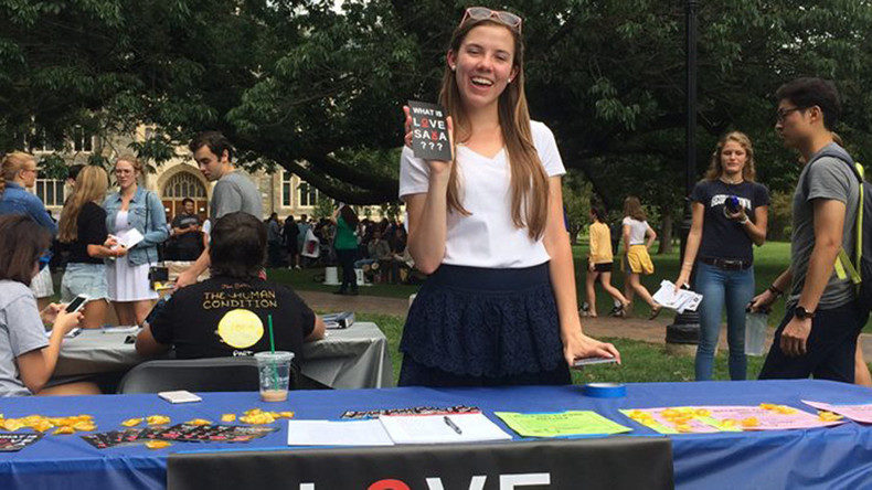 President of the Love Saxa group at Georgetown University, Amelia Irvine.
