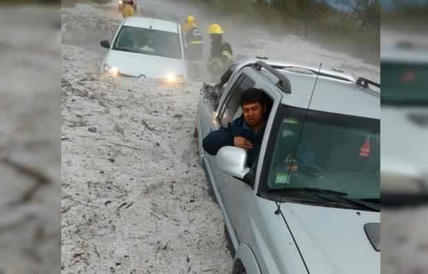 Hail accumulation in Cordoba, Argentina