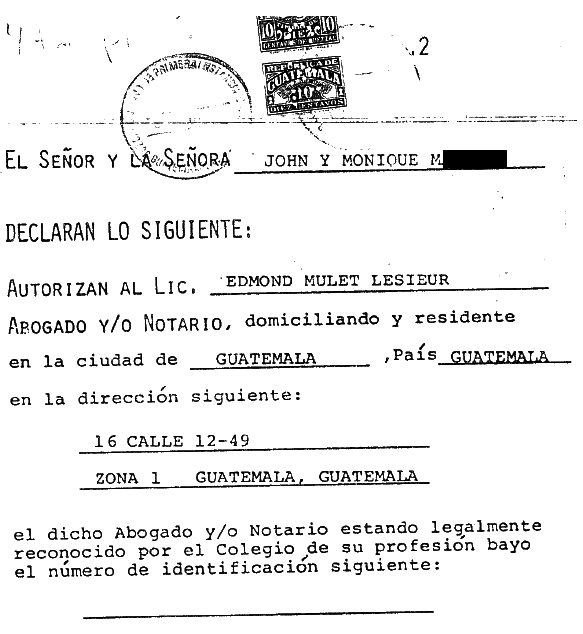 UN Edmond Mulet exported children 1980s document