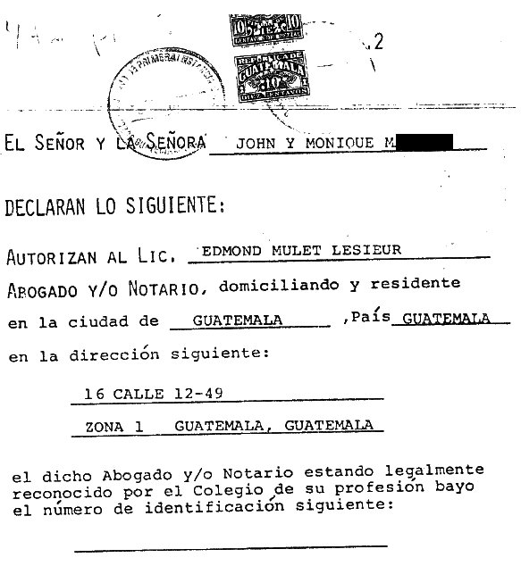 Click to enlarge UN Edmond Mulet exported children 1980s document