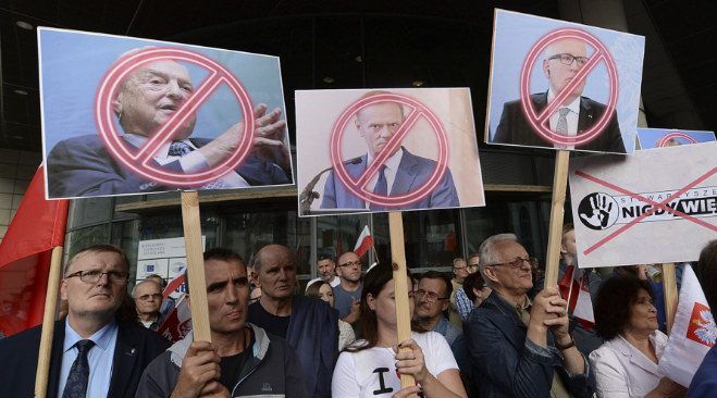 Click to enlarge People demonstrate