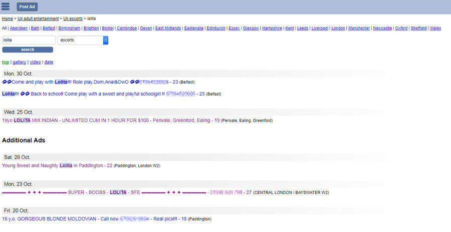Backpage UK ads
