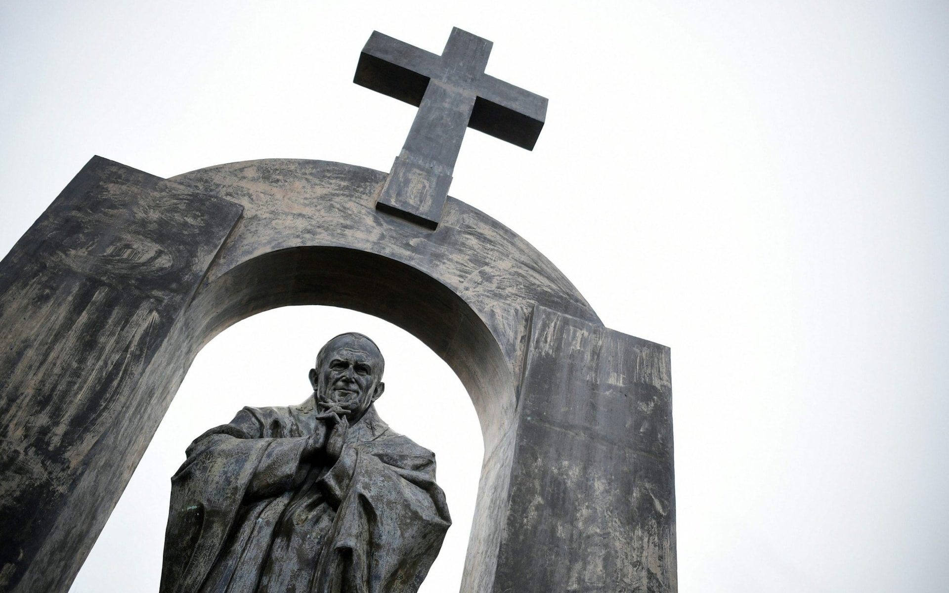 Click to enlarge Court Orders Cross on Statue of Saint John Paul II Removed