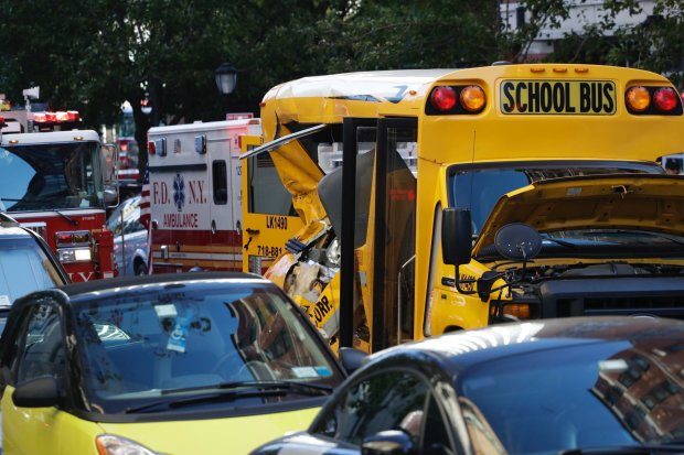 Click to enlarge school bus Manhattan terror attack