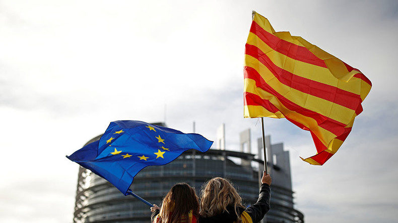 Catalan Catalonia independence flags EU