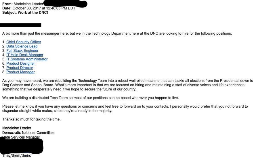 Click to enlarge email DNC hiring drive excluding non cis white straight males