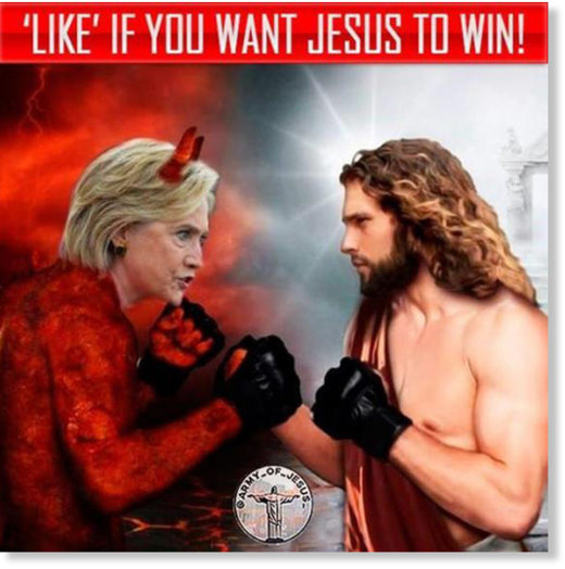 Russia Facebook Ad hillary Jesus