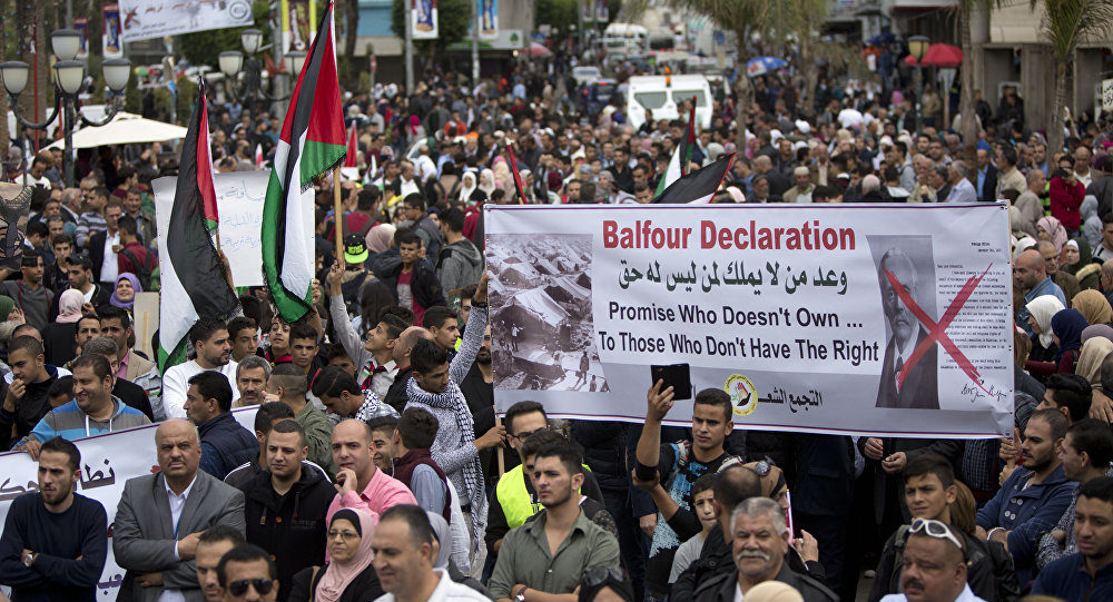 palestinian protest balfour