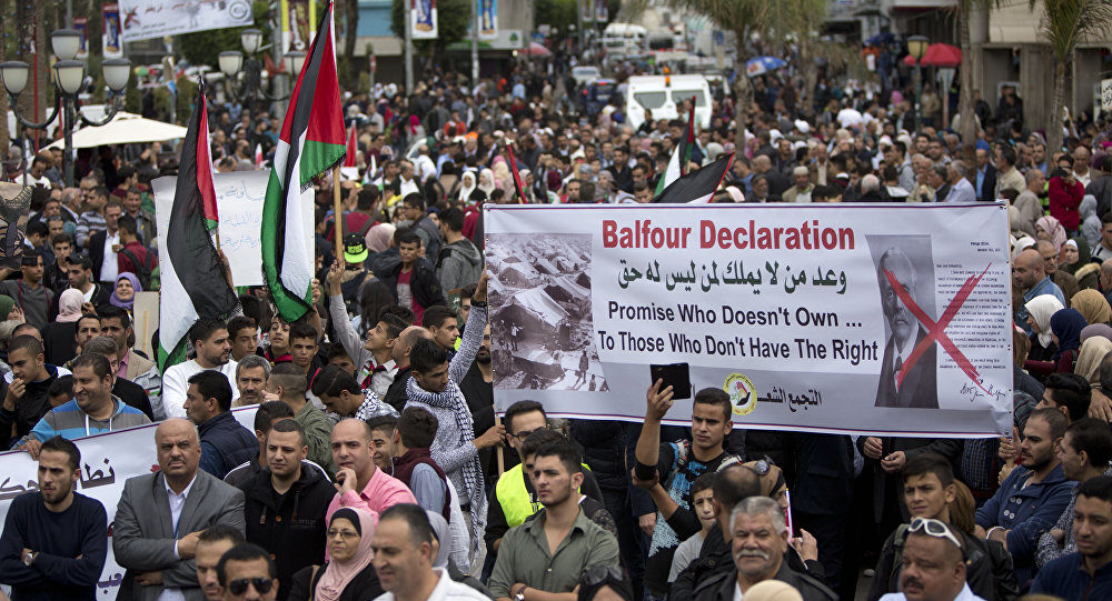 Click to enlarge palestinian protest balfour