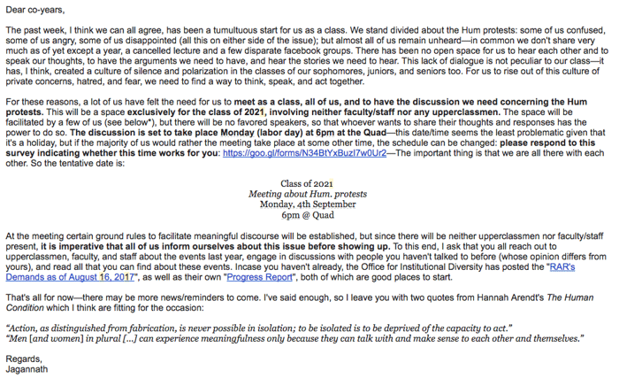 Click to enlarge Jagannath's mass email