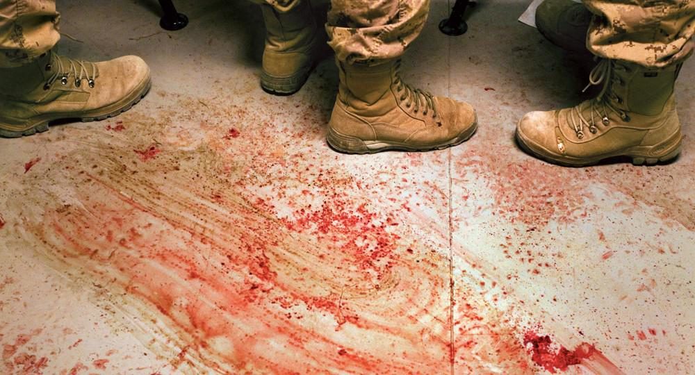 Click to enlarge blood on the ground