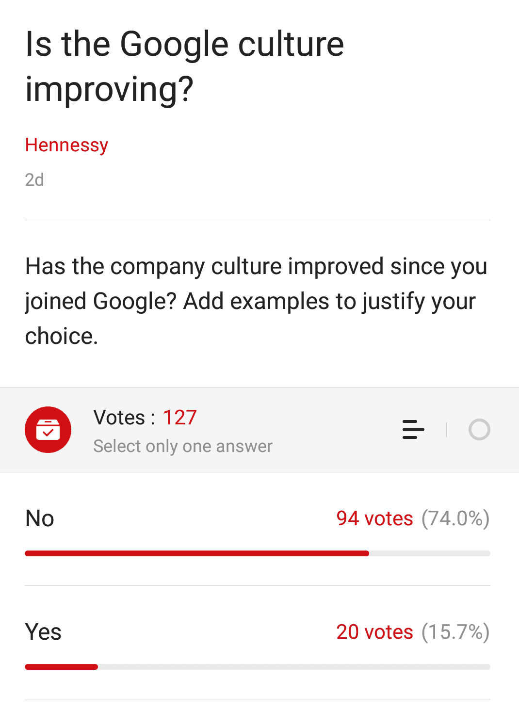 Click to enlarge google survey