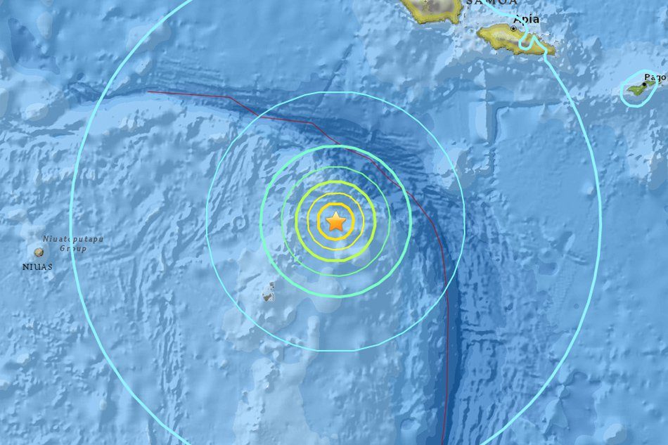 Click to enlarge Tonga earthquake