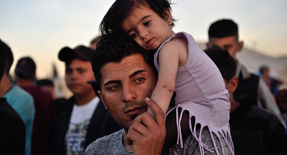 Father and daughter refugees