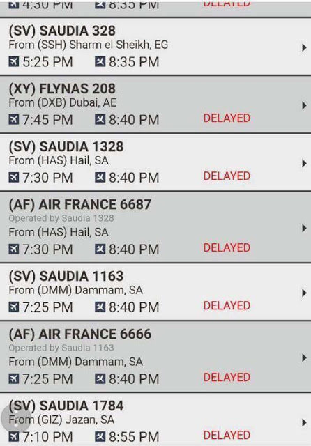 Flights at Riyadh International Airport