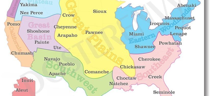 Click to enlarge USA Map Showing Natives