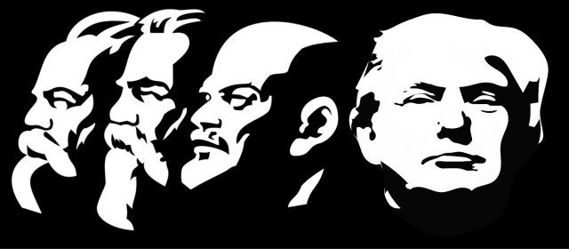 Click to enlarge Marx Engeles Lenin Trump communist communism marxism