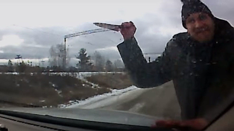 man with knife russia