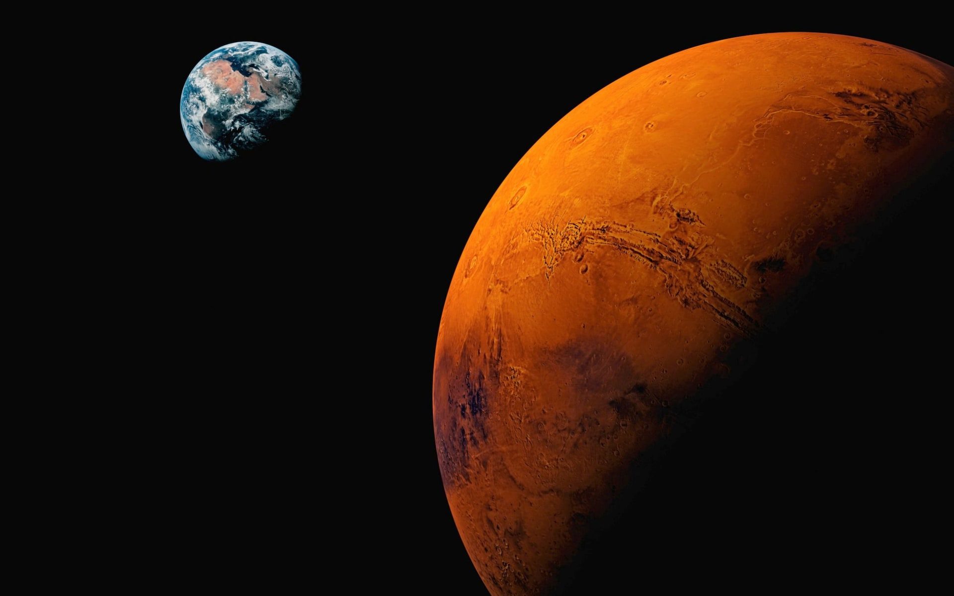 Earth and mars