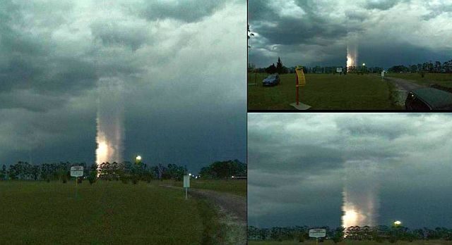 column pillar of light over Argentina