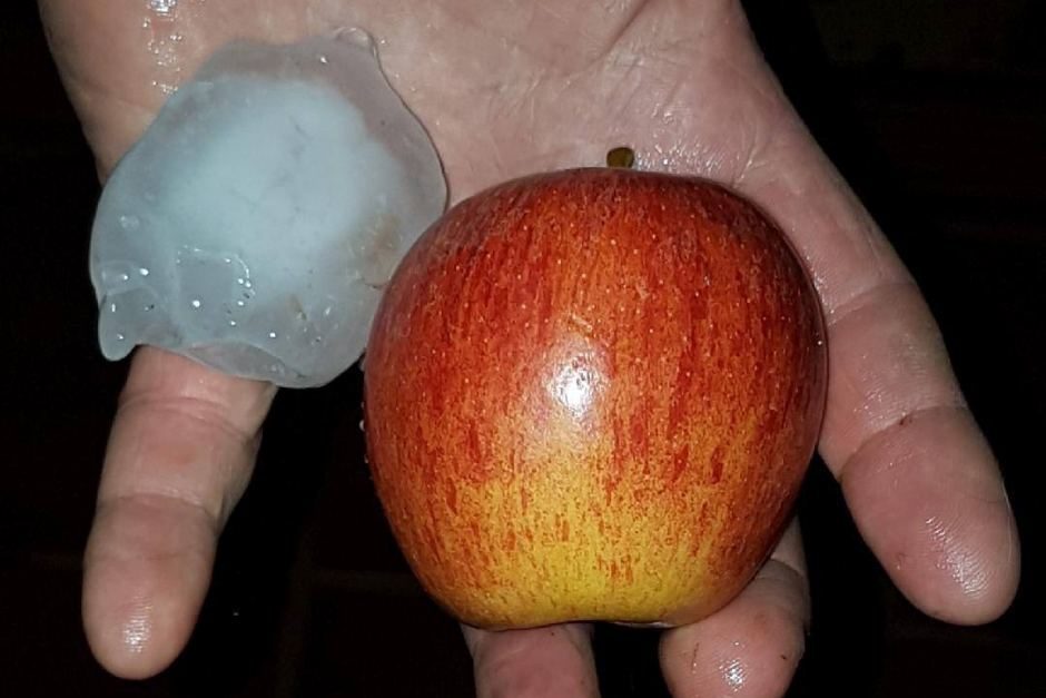 The storm also triggered a powerful hailstorm with golf-ball-sized hail in Wollongong.