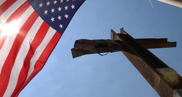 America flag cross US
