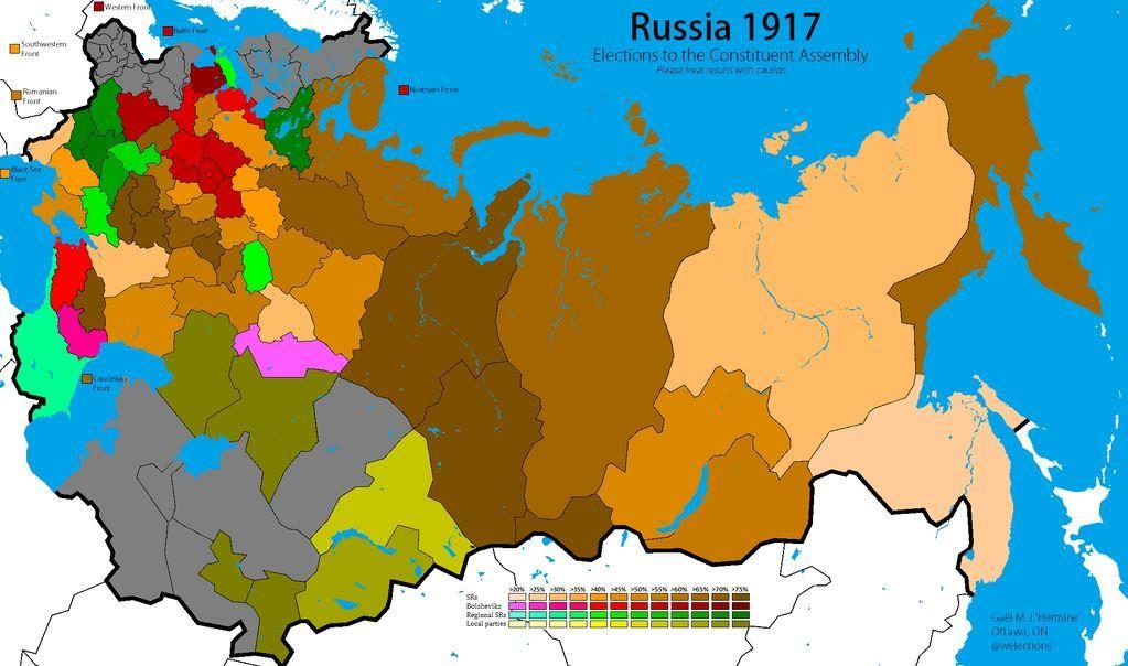Click to enlarge map russia 1917 constituent assembly