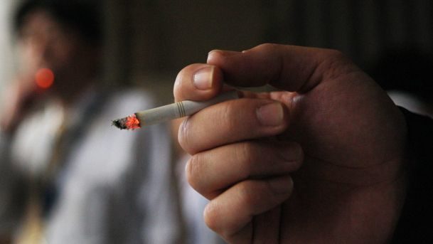 Man smoking a cigarette