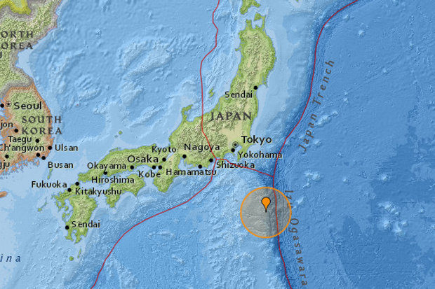 The earthquake struck at a depth of 20km 165km south east of Hachijo-jima