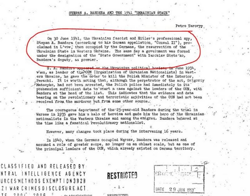 stepan bandera CIA