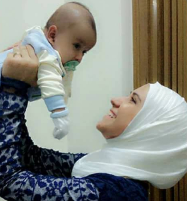 Noor and her baby boy Riad