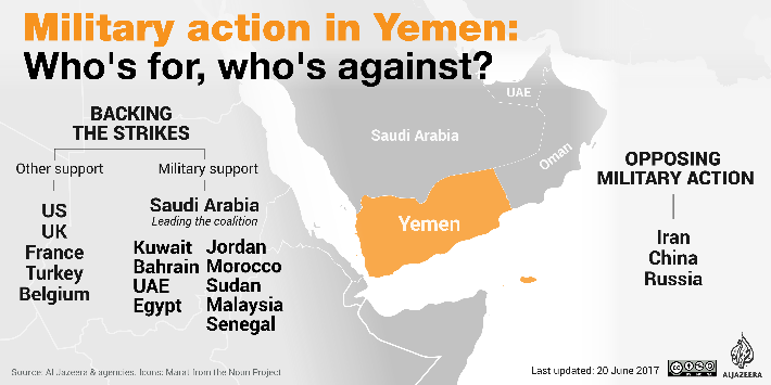 Yemen military action infographic