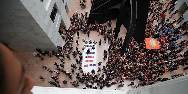 Click to enlarge Dreamers take over Senate building